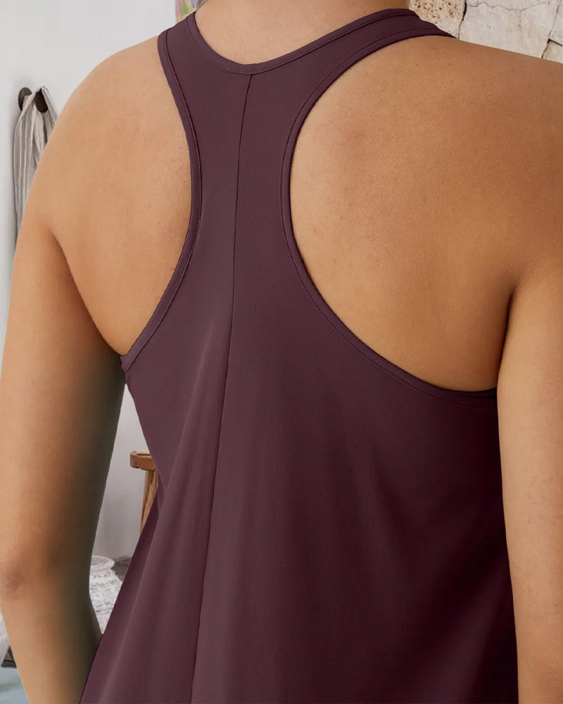 Robe Soutien-Gorge Intégré Irrégulier Gilet Sans Manches