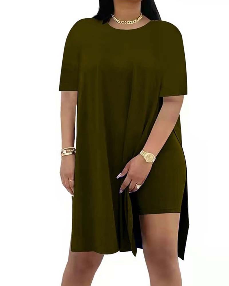 Ensemble Uni Ample Manches Courtes Pantalon