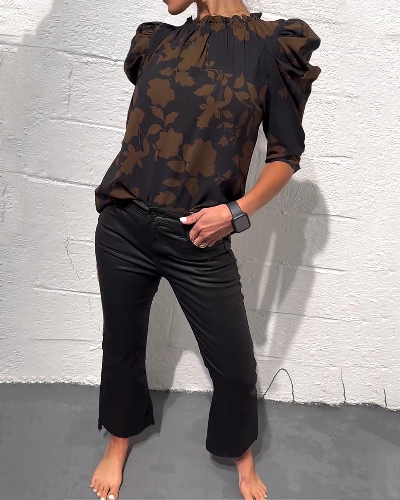 Blouse Manche Bouffante Volant