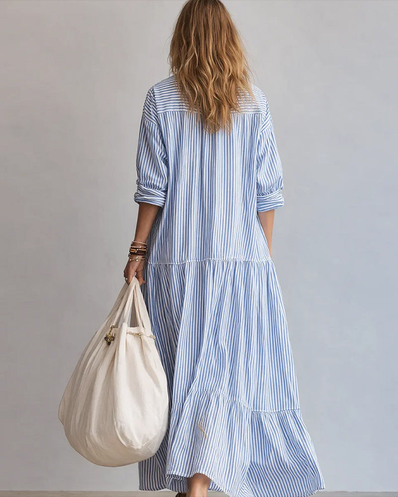 Robe À La Mode Rayée Longue