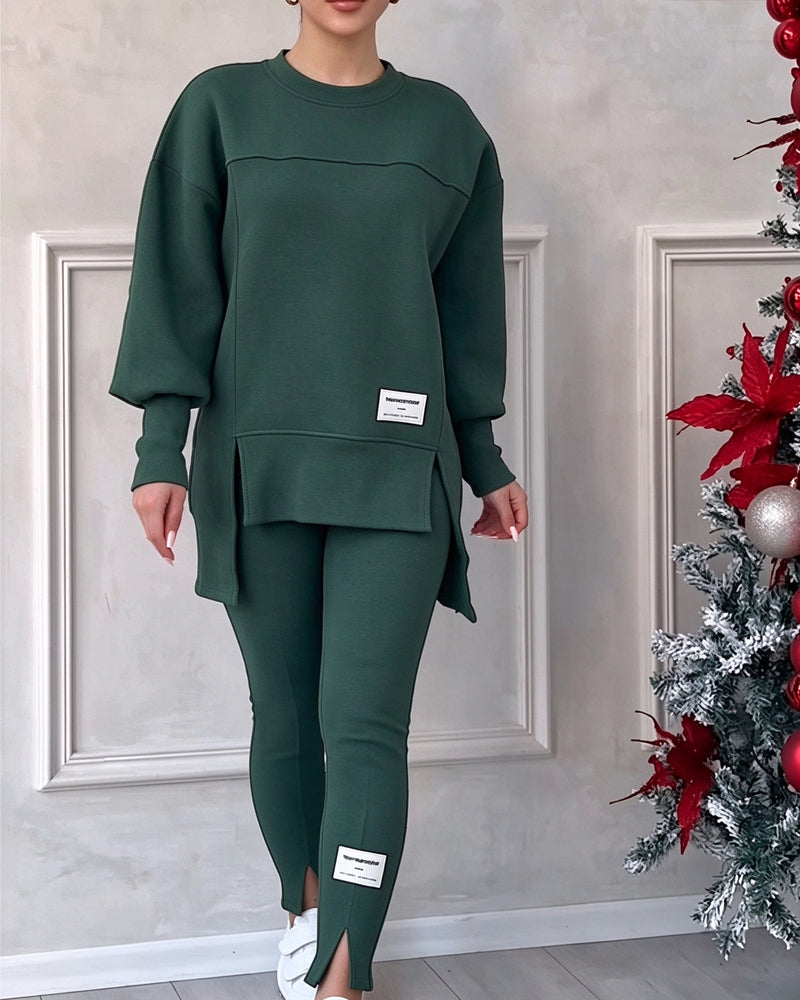 Ensemble Sweatshirt Imprimé Et Pantalon De Jogging