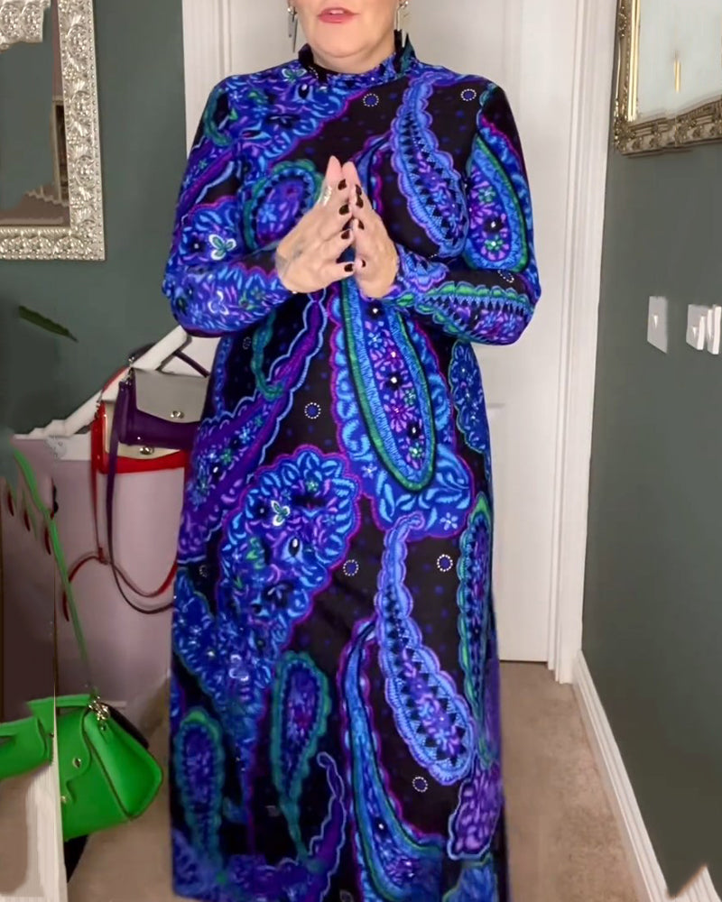 Robe élégante à imprimé cachemire