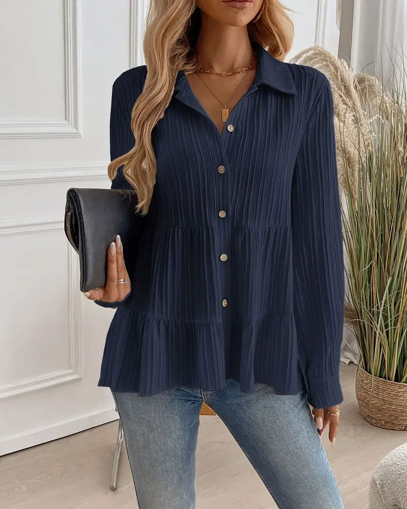 Chemise Élégante À Revers Avec Taille Cintrée