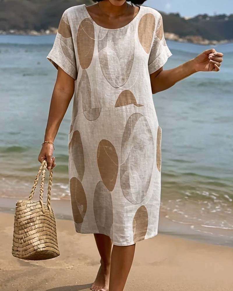 Robe Polka Dot Ample Droite