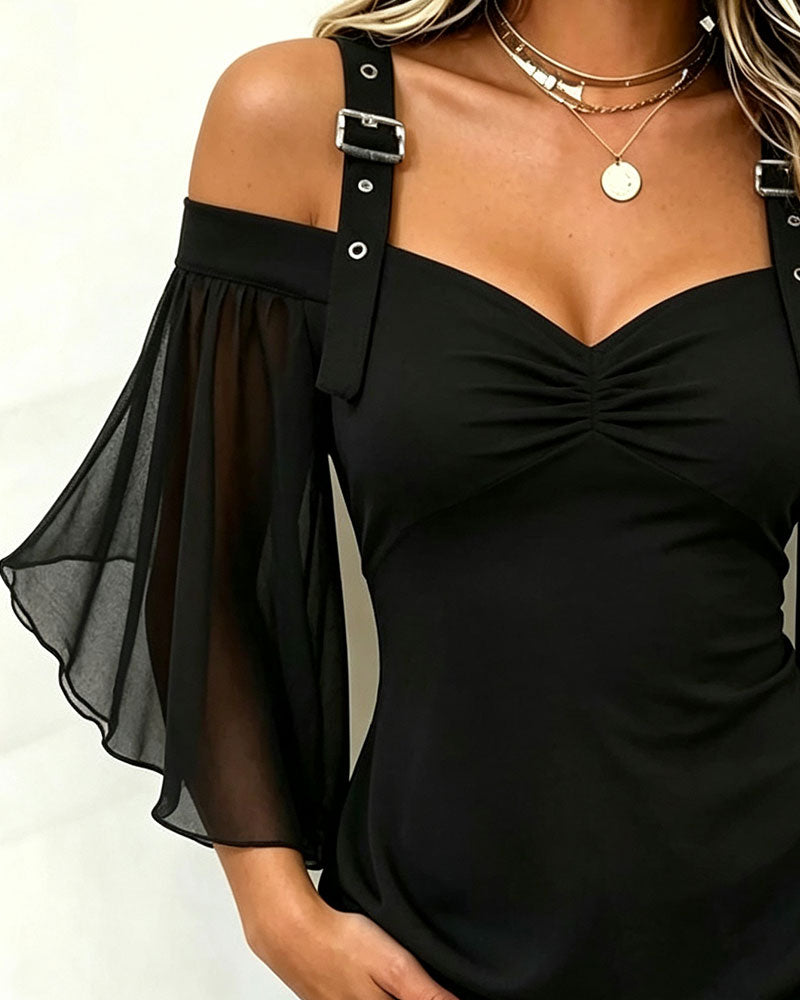 Blouse Off-Épaule Camisole Froncé
