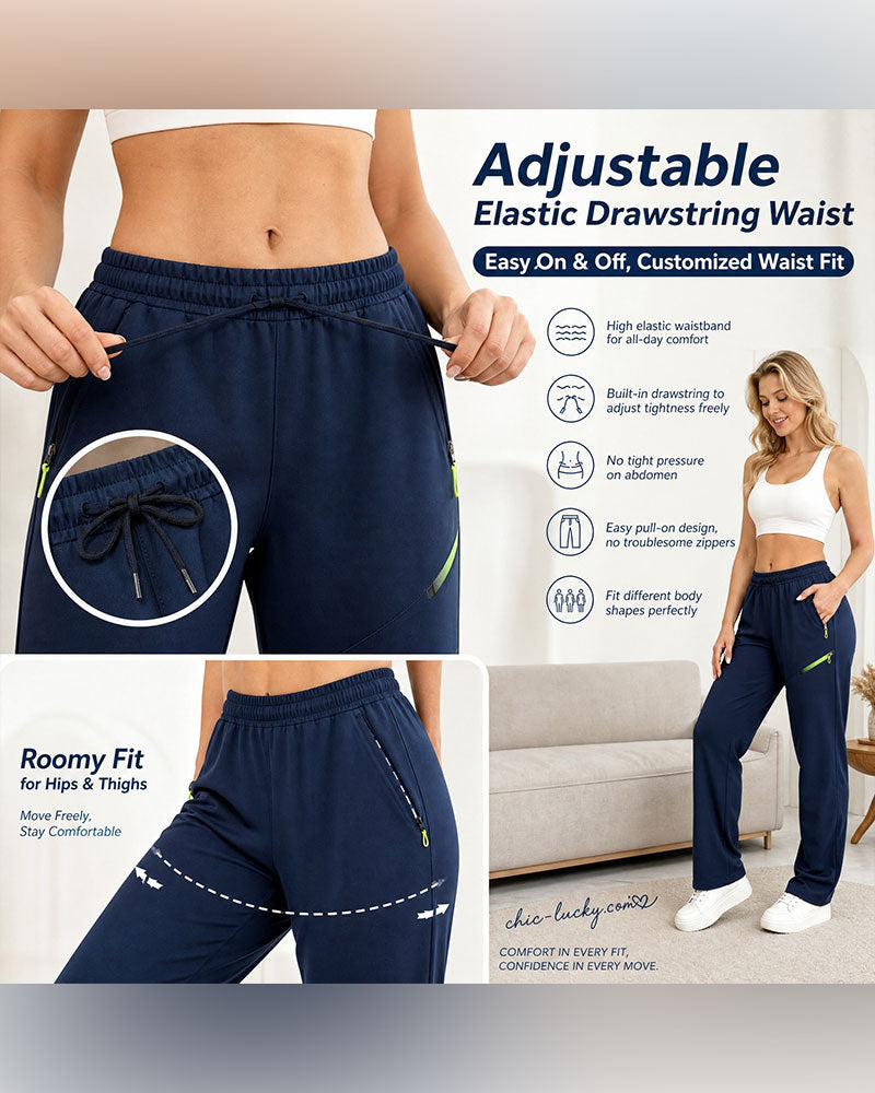 Pantalon Fermeture Éclair Pochette Jambe Droite
