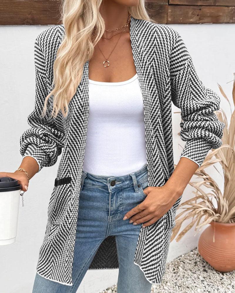 Cardigan Poches Long Pull