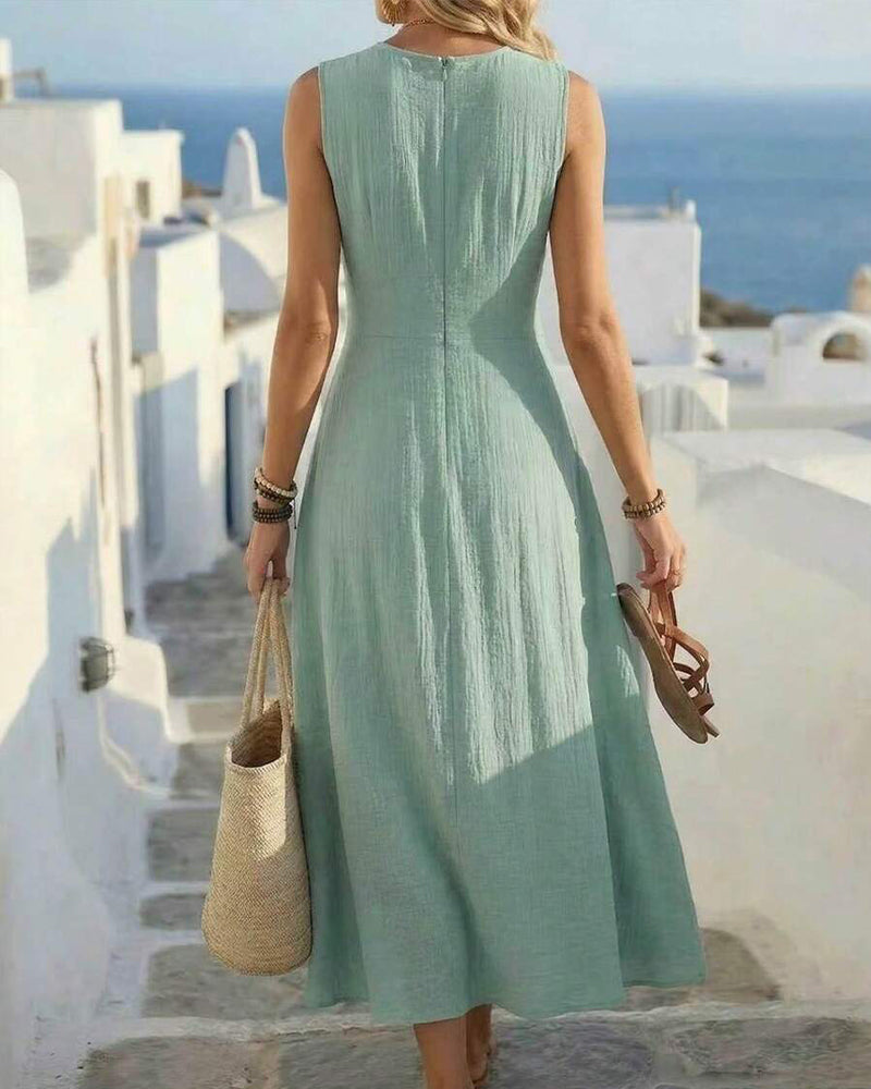Robe Croisement Taille Sans Manches
