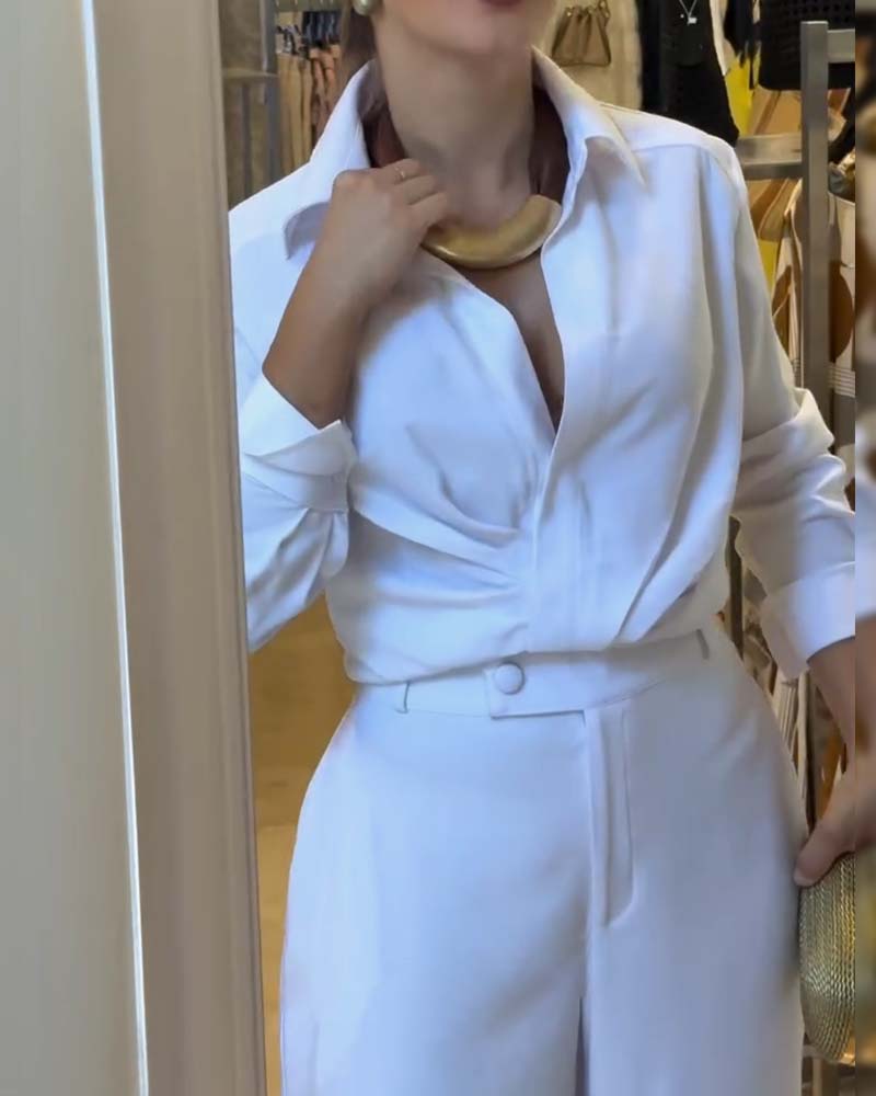 Chemisier Revers Uni Polyvalent