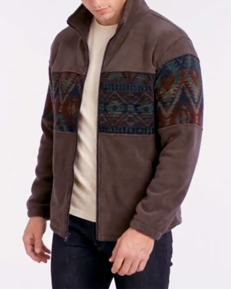 Homme Manteau Col Montant Fermeture Éclair Contraste