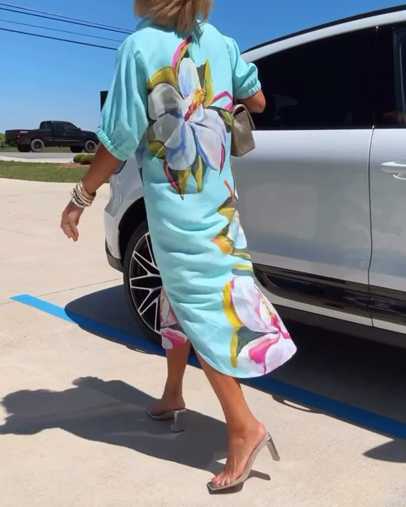 Robe décontractée ample à imprimé floral