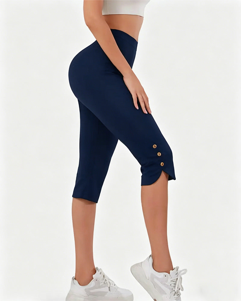 Leggings Uni Ajusté Raccourci