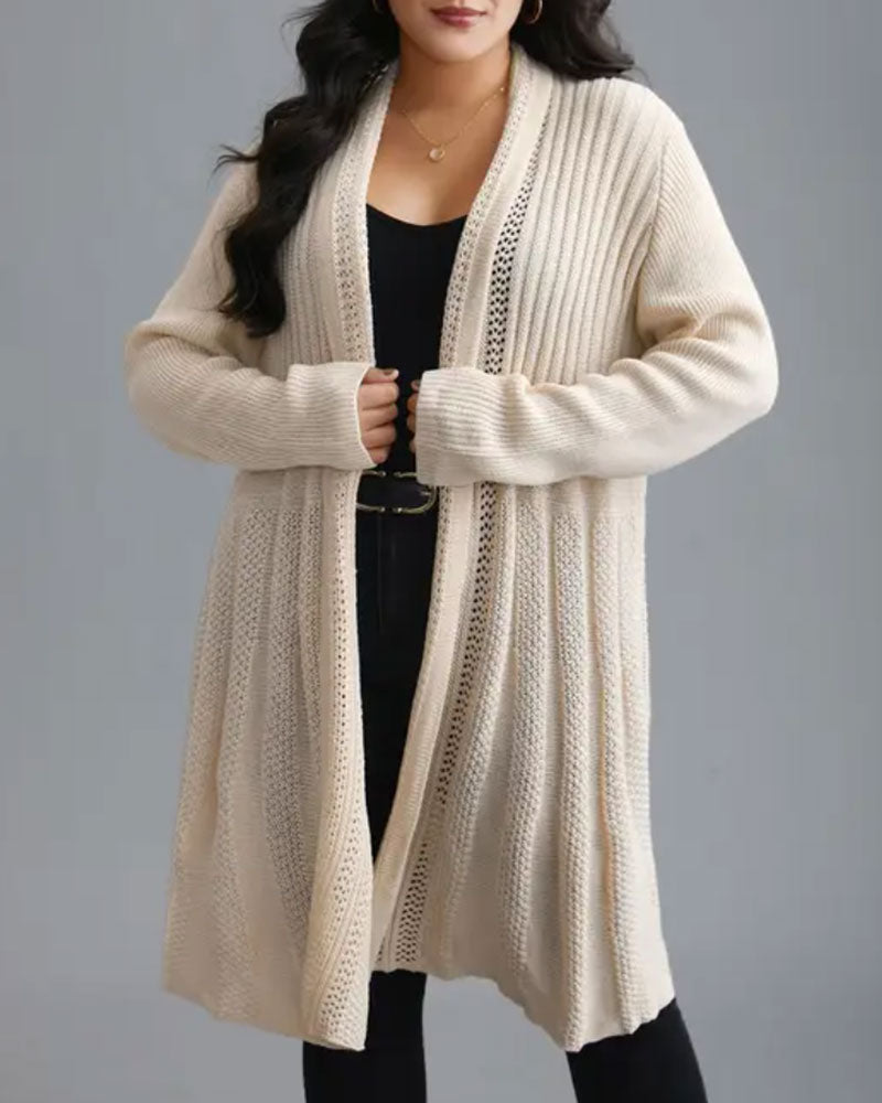 Cardigan Long Uni Décontracté