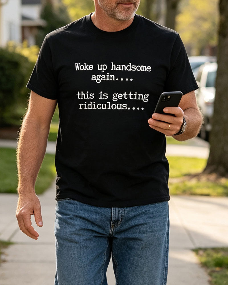 Homme T-Shirt Lettre Imprimé Col Rond