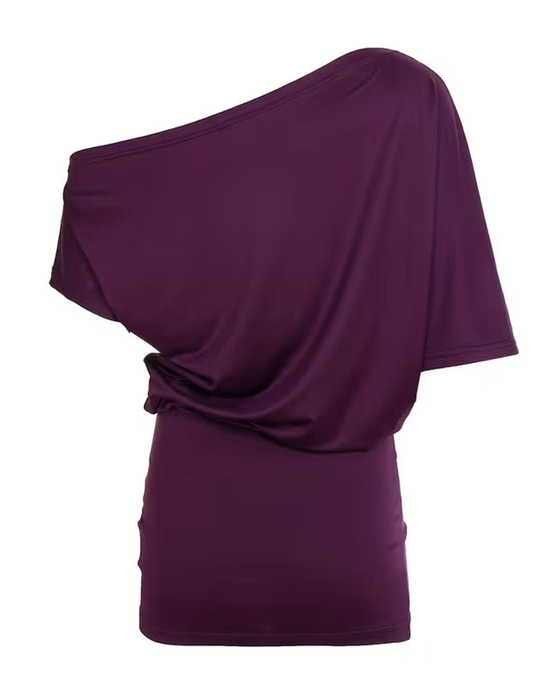 Robe Off-Shoulder Asymétrique Bodycon