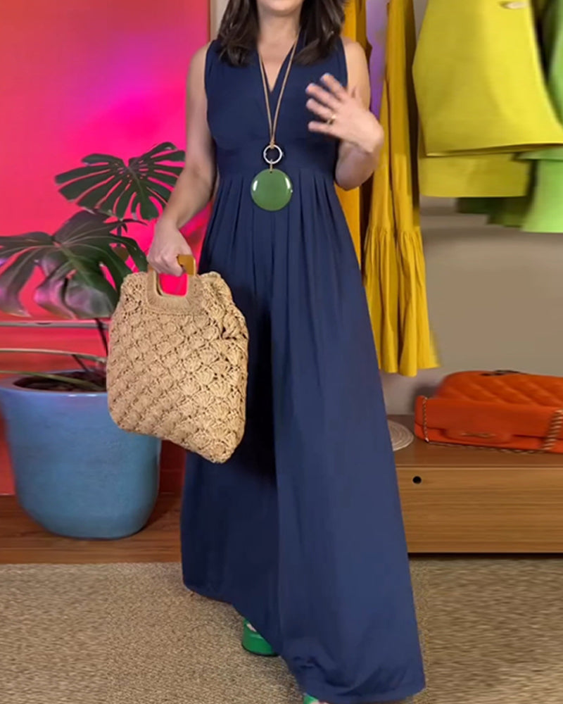 Robe longue slim élégante sans manches