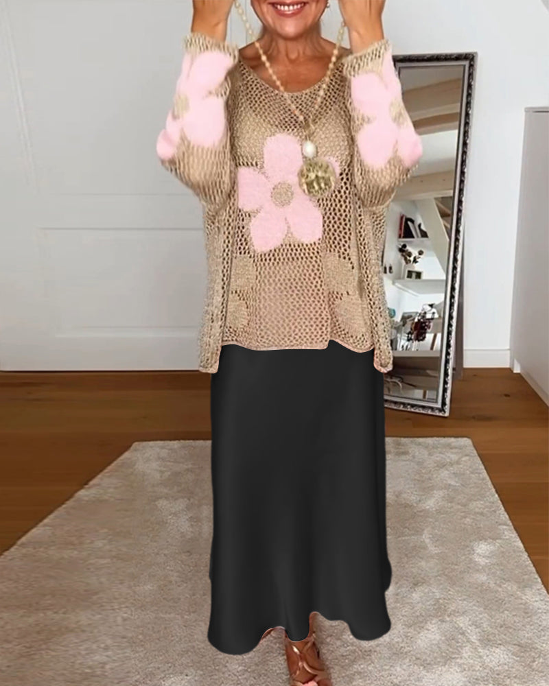 Jupe plissée élégante de couleur unie