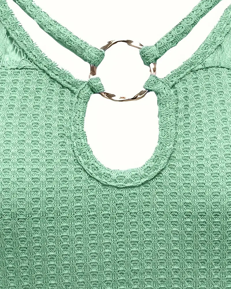 T-Shirt Dentelle Panneau Tricoté