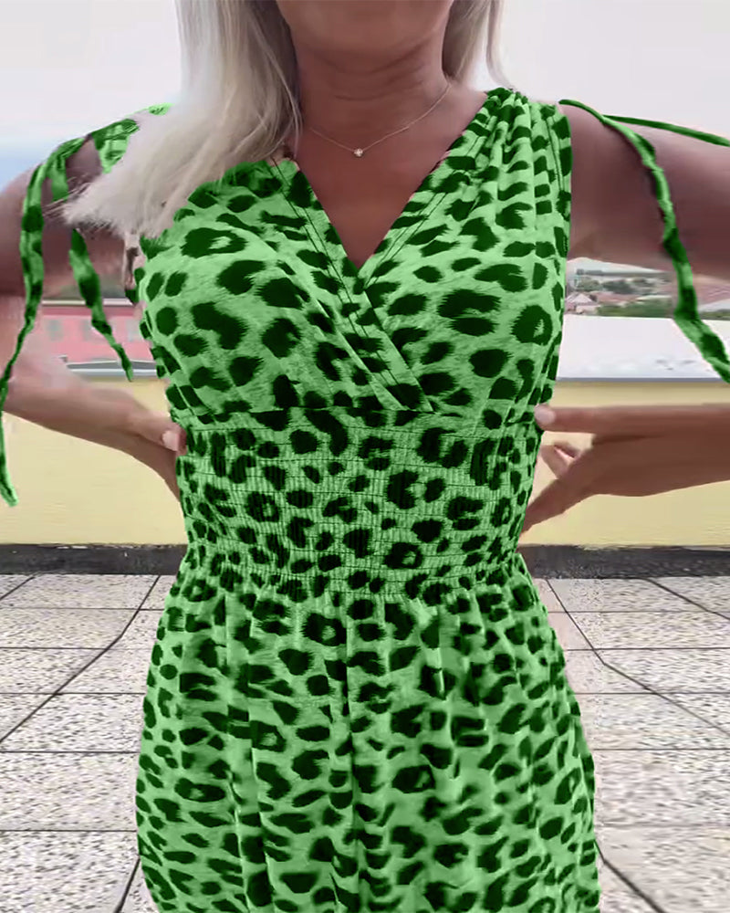 Robe Sans Manches À Motif Léopard