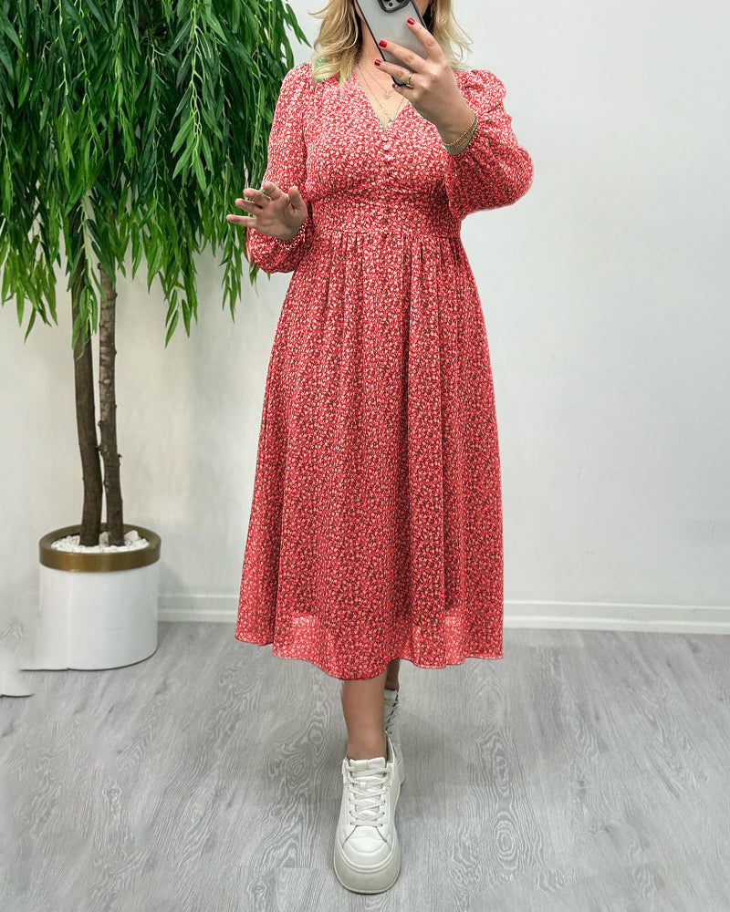 Robe boutonnée élégante imprimée