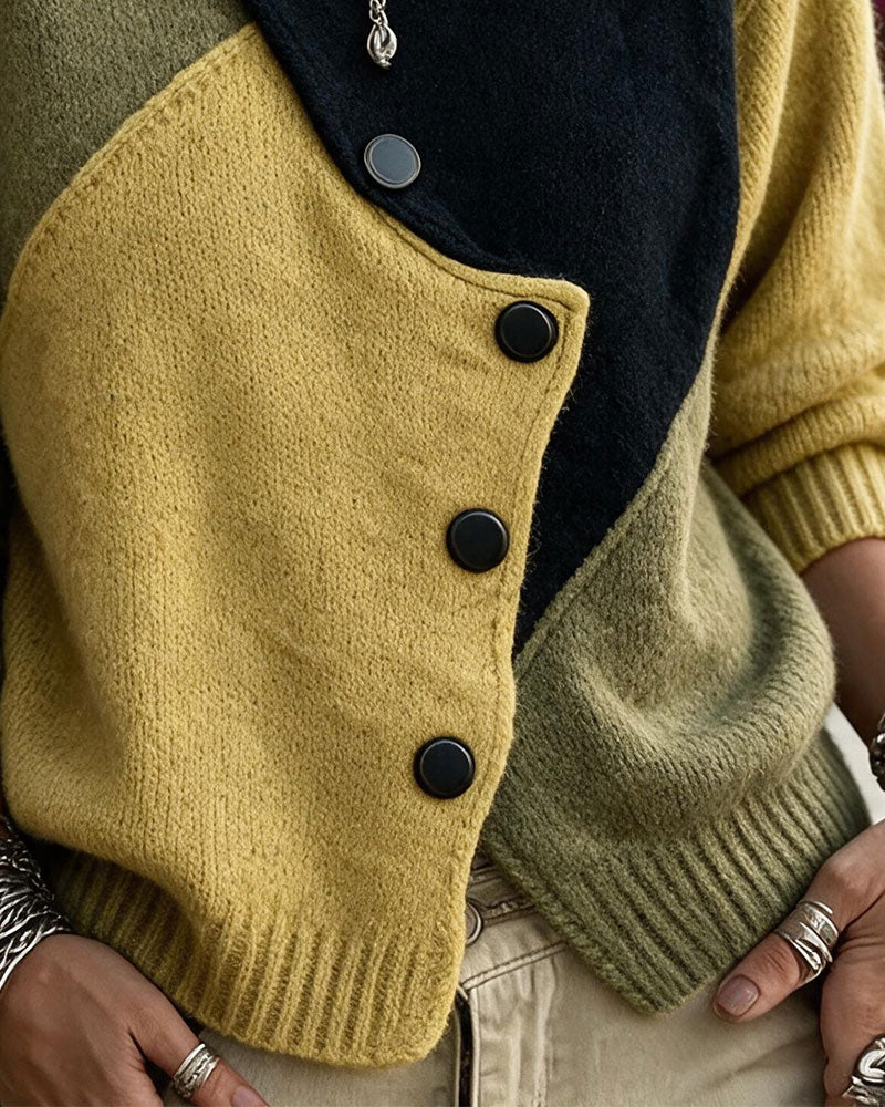 Gilet Irrégulier Bloc De Couleur