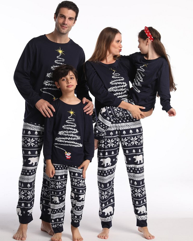 Pyjama familial de Noël à imprimé sapin de Noël