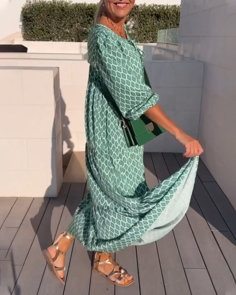 Robe imprimée mode col rond