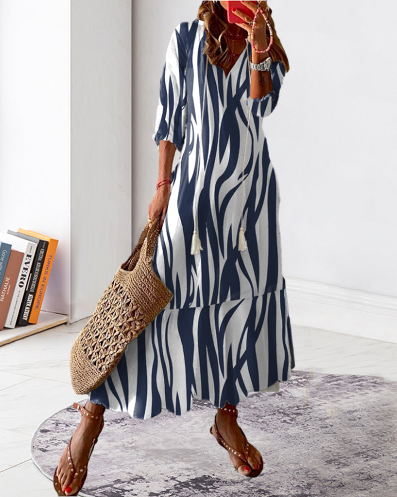 Robe imprimée à col en V