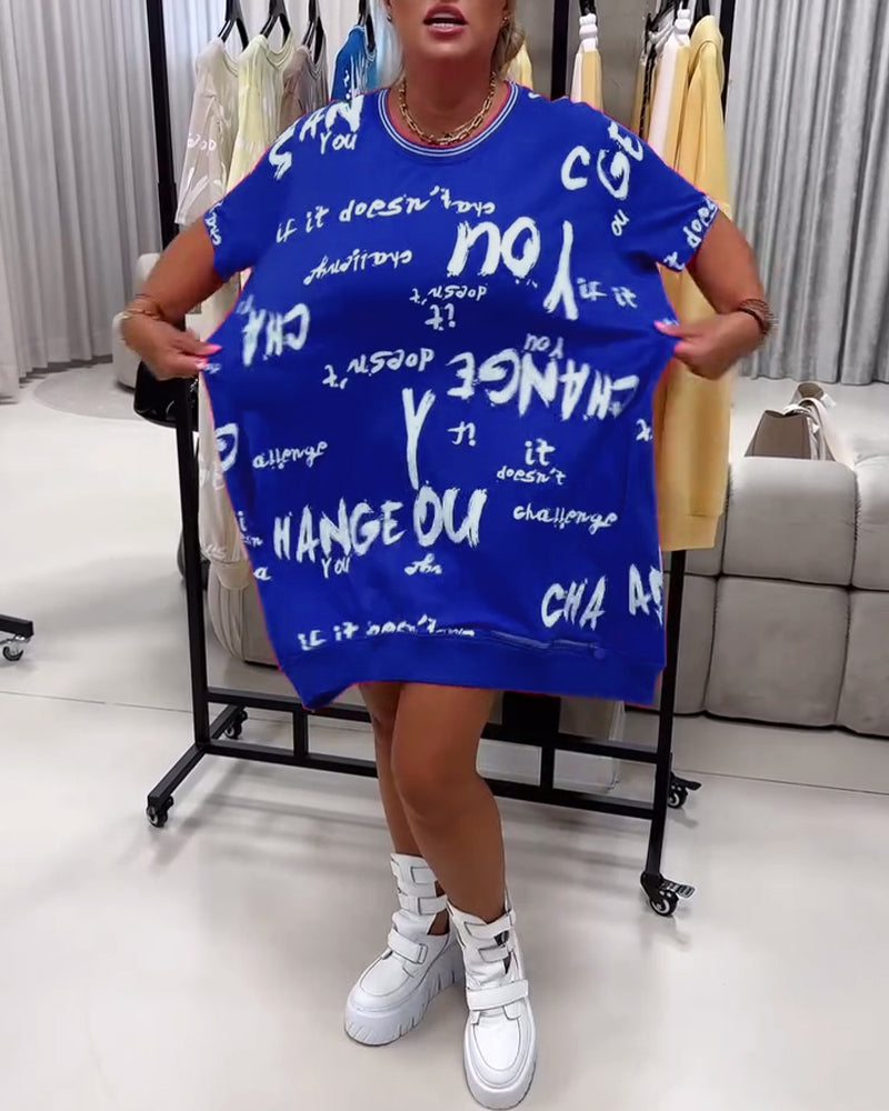 Robe Lâche Lettre Imprimé