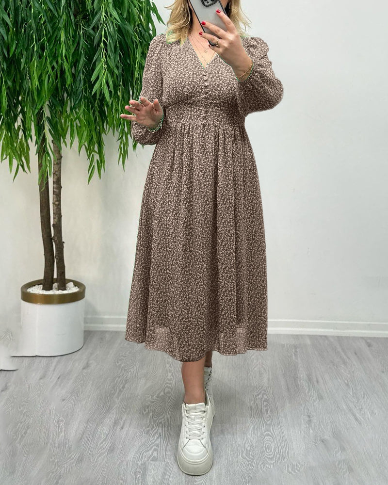 Robe boutonnée élégante imprimée