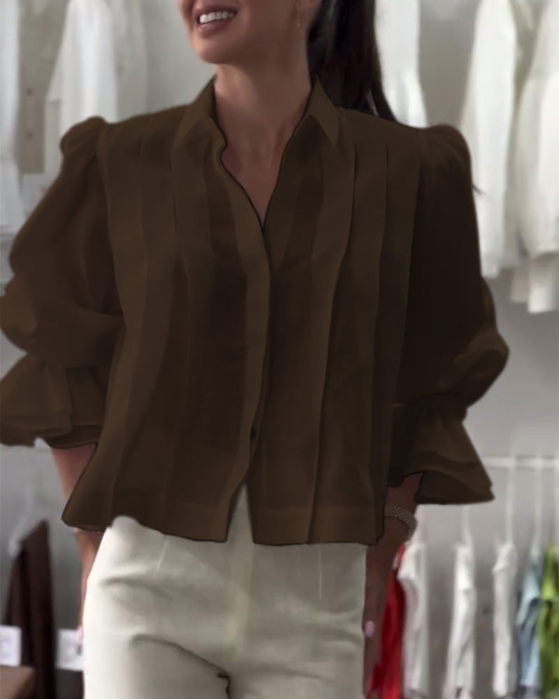 Chemise Manche Bouffante Volant