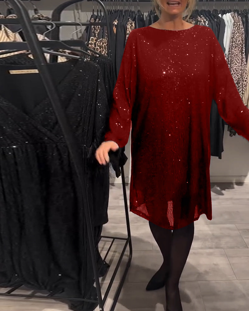 Robe Élégante Dos Nu À Bretelles Et Paillettes