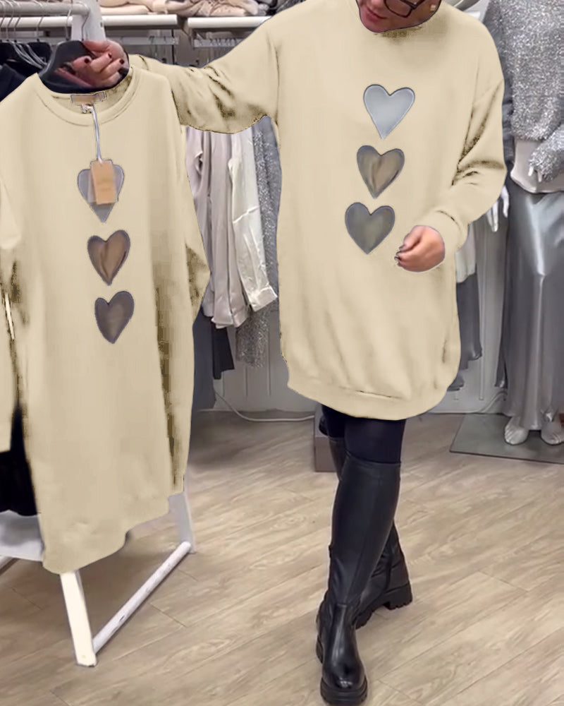 Robe Shift Cœur Motif Casual
