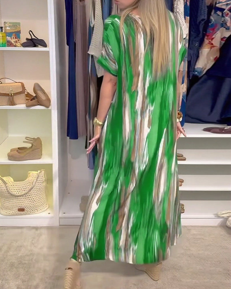 Robe décontractée ample à col en V