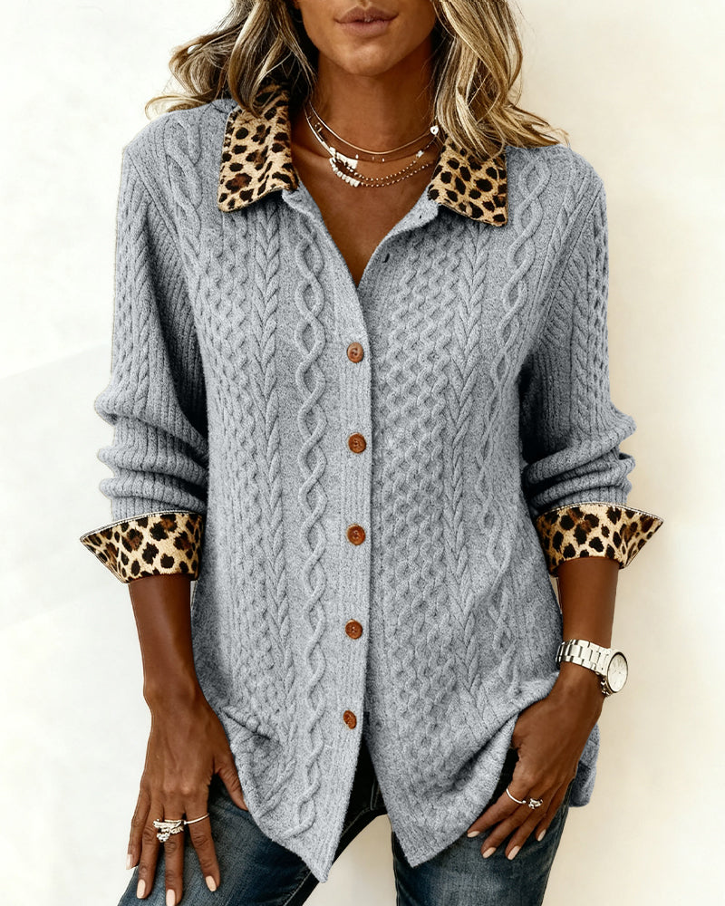 Chemise Manches Longes Imprimé Léopard Et Color-Block