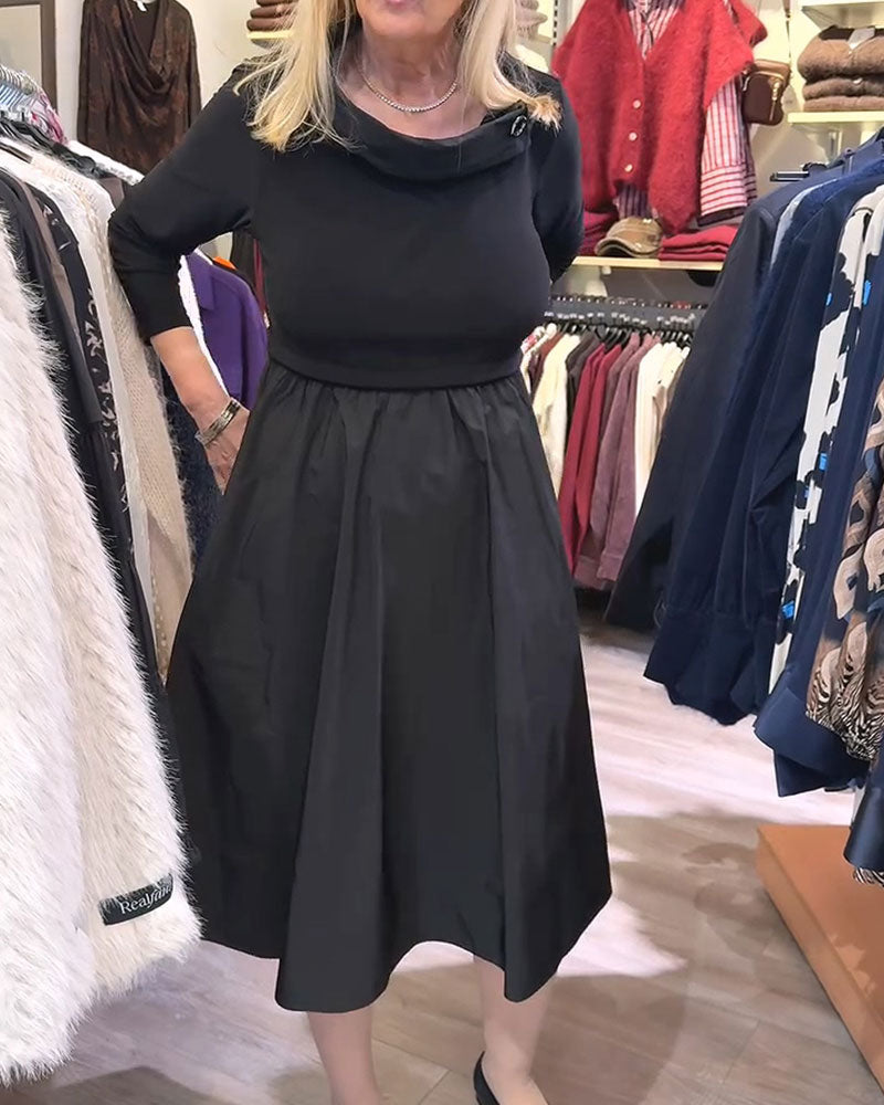 Robe Col Tombant Patchwork Ligne A Maxi