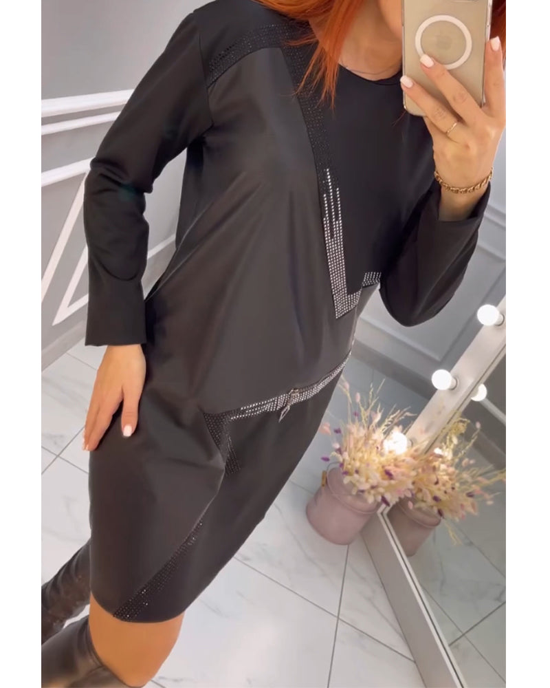 Robe avec touche artistique et bloc de couleur