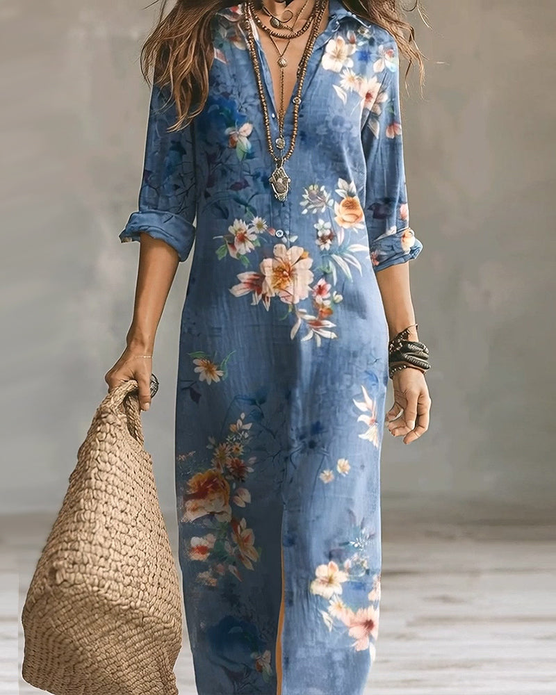 Robe Floral Imprimé Maxi