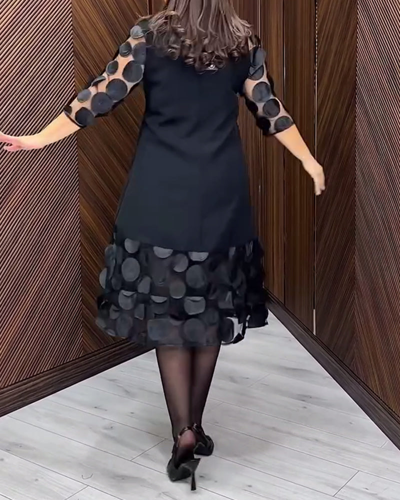 Robe Maille Couture À La Mode Col Rond