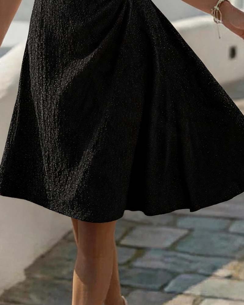 Robe Texturée Sans Manches Cintrée Ligne A