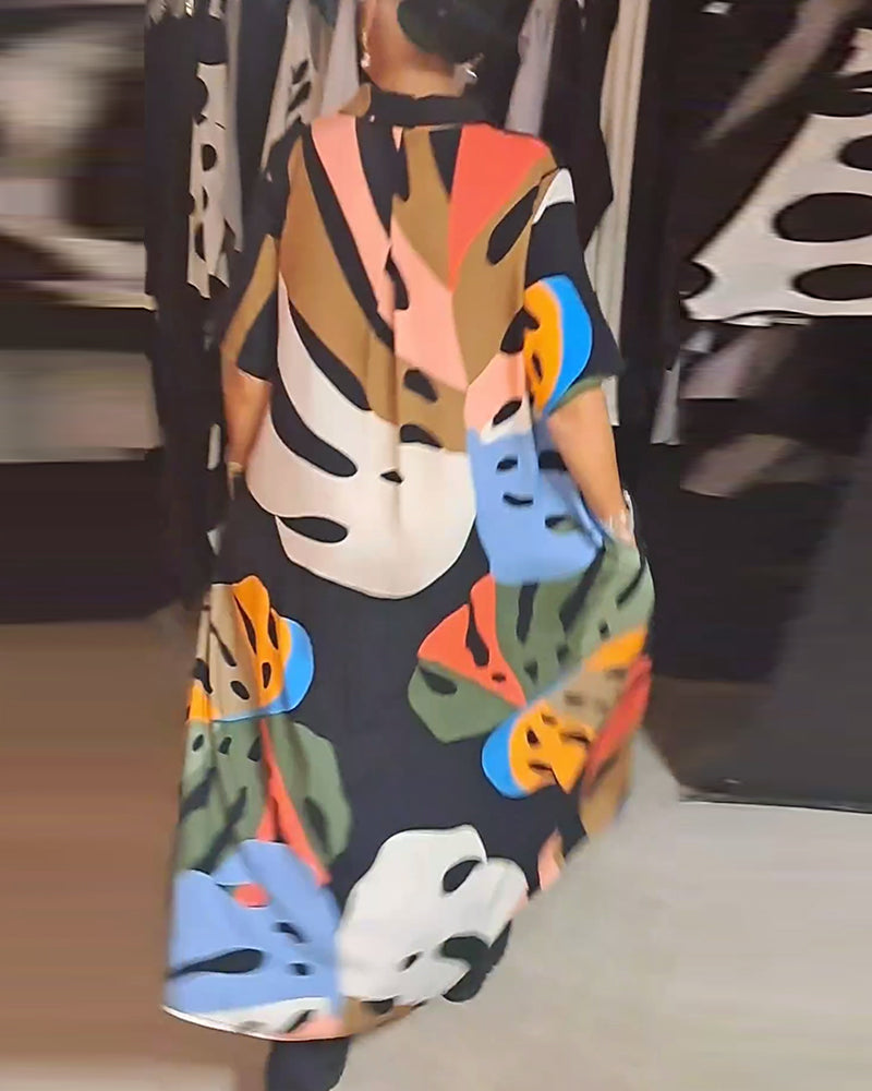 Robe décontractée imprimée à revers