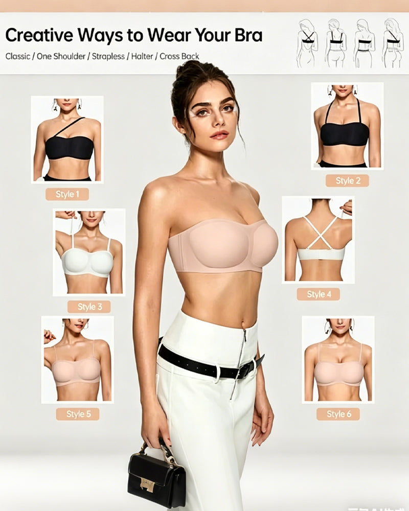 Soutien-Gorge Sans Bretelles Uni Push-Up