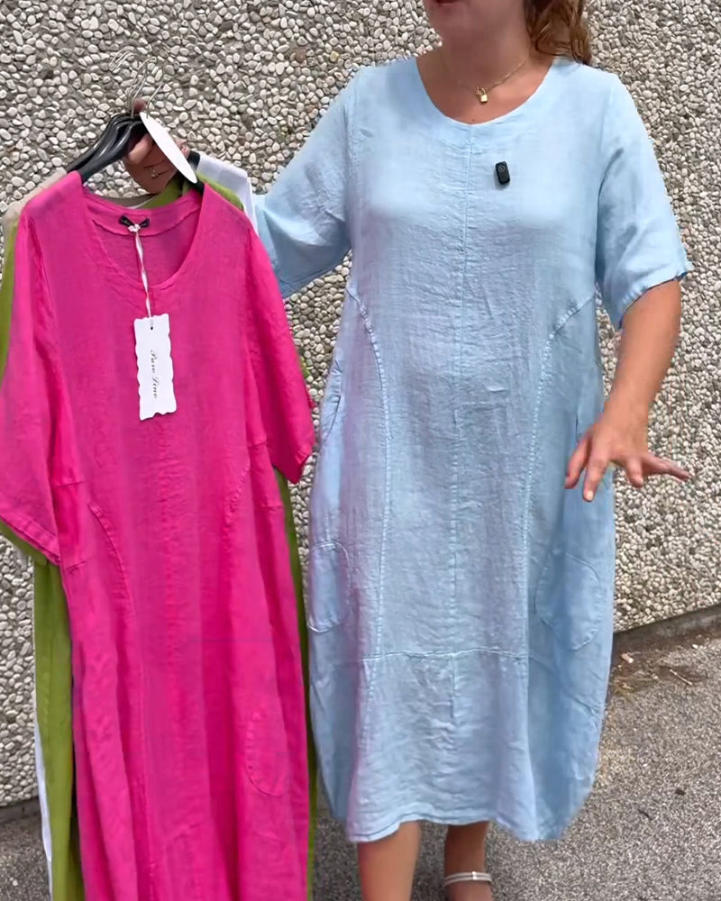 Robe Uni Col Rond