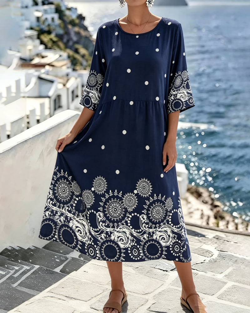 Robe À Pois Imprimé Ample