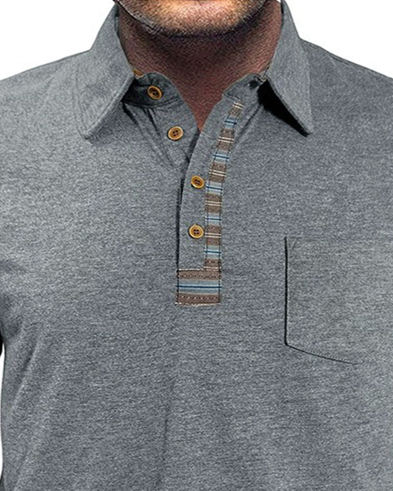 Blouse Homme Bouton Revers Polo