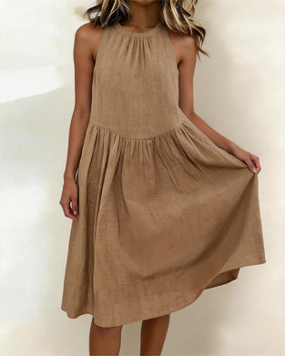 Robe Halter Sans Manches A-Ligne