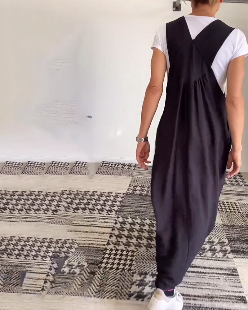 Robe décontractée couleur unie à bretelles