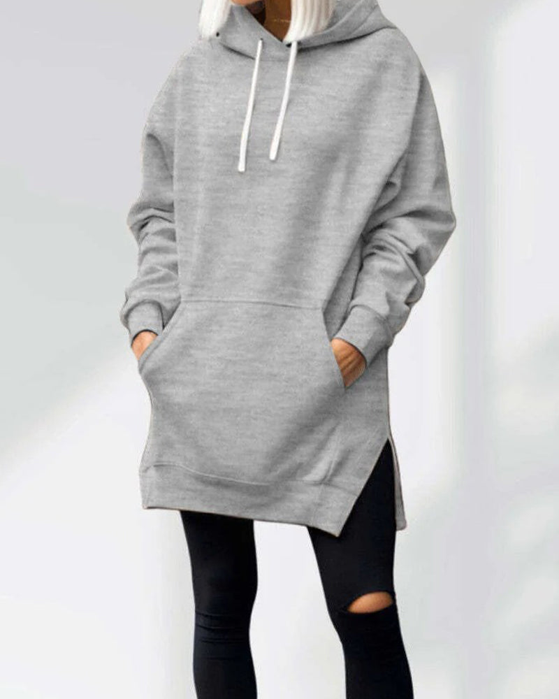 Hoodie Unie Coupe Ample Cordon De Serrage