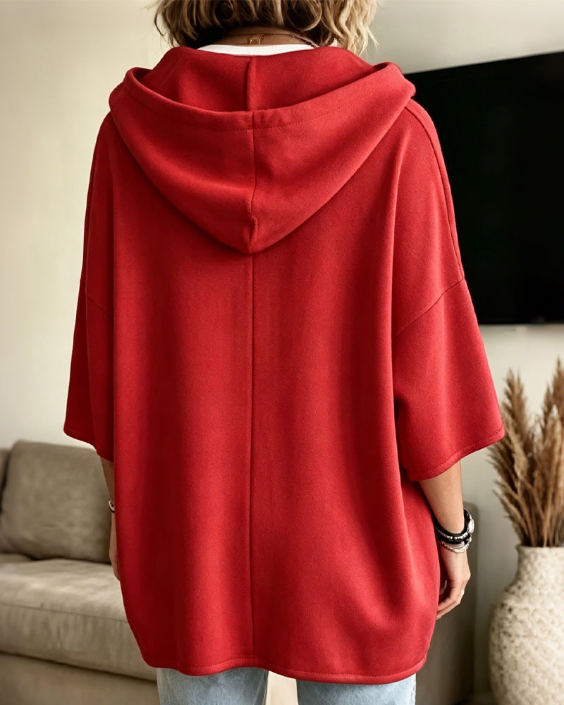 Hoodie Loose Sept-Quart Manche