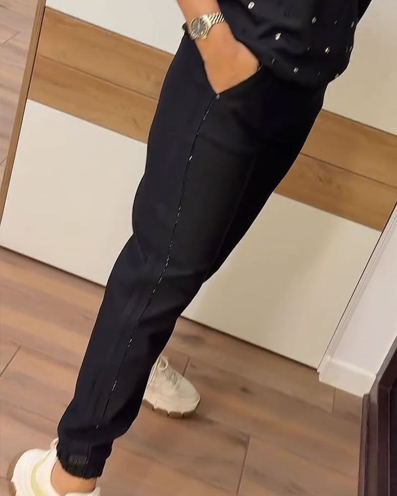 Pantalon Fuselé Poche Court
